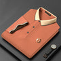 Herren Polohemd mit Stickerei - Elegantes Design-Orange-S-Luzern Mode