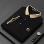 Herren Polohemd mit Stickerei - Elegantes Design-Schwarz-S-Luzern Mode