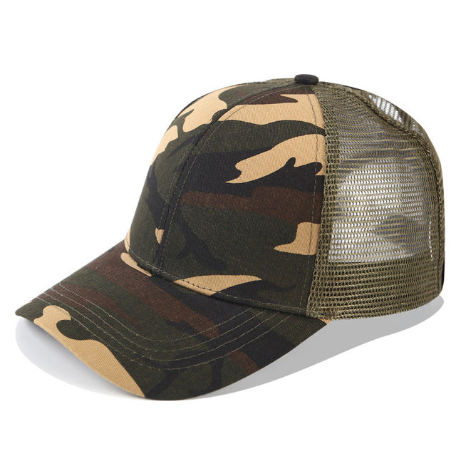Damen Cap | Mit Extraöffnung | Einstellbar | Atmungsaktiv | Klettband-Camouflage-Luzern Mode