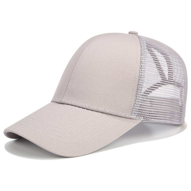 Damen Cap | Mit Extraöffnung | Einstellbar | Atmungsaktiv | Klettband-Grau-Luzern Mode