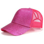 Damen Cap | Mit Extraöffnung | Einstellbar | Atmungsaktiv | Klettband-Pink Glitzer-Luzern Mode