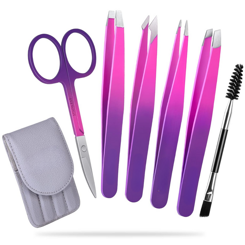 Luxuriöses Pinzetten-Set mit Handtasche und Zubehör-Lila-Luzern Mode