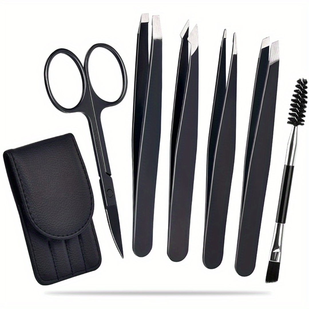 Luxuriöses Pinzetten-Set mit Handtasche und Zubehör-Schwarz-Luzern Mode