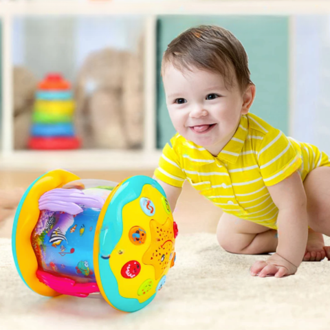 Lichtspiel-Trommel für Babys – Musik & Projektion für sensorisches Lernen