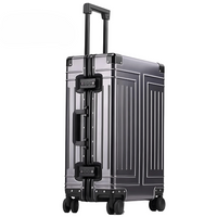 Aluminium Reisekoffer | Hand- oder Aufgabegepäck | Zahlenschlösser-Grau-S (37 L)-Luzern Mode