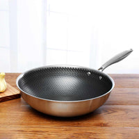 Edelstahl-Bratpfanne | 30 cm Langlebig Kratzfest Antihaft Vielseitig-Luzern Mode