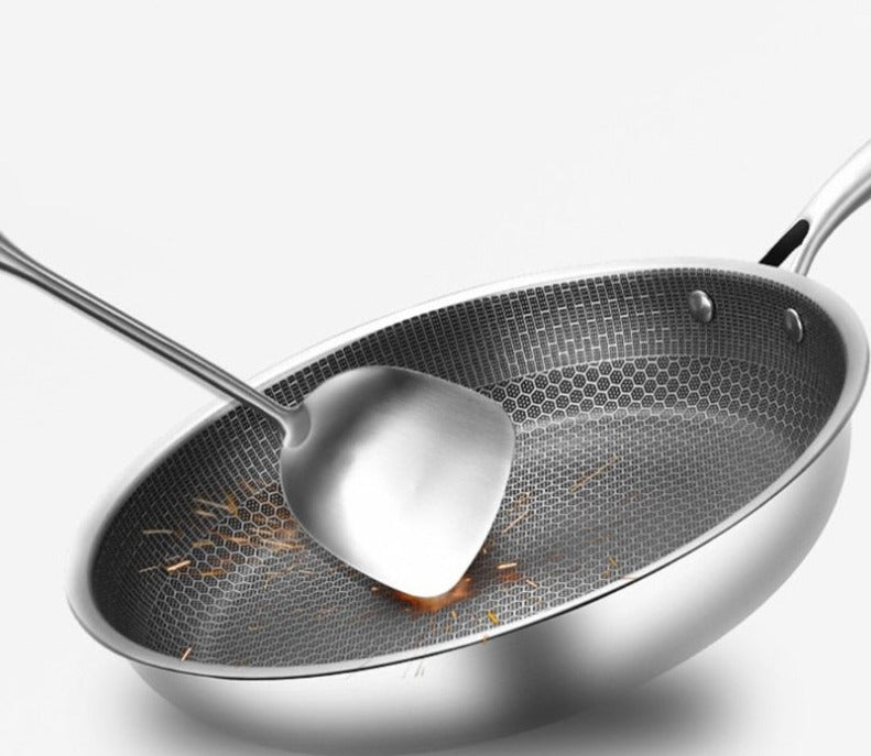 Edelstahl-Bratpfanne | 30 cm Langlebig Kratzfest Antihaft Vielseitig-Luzern Mode