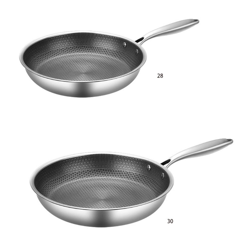 Edelstahl-Bratpfanne | 30 cm Langlebig Kratzfest Antihaft Vielseitig-Luzern Mode
