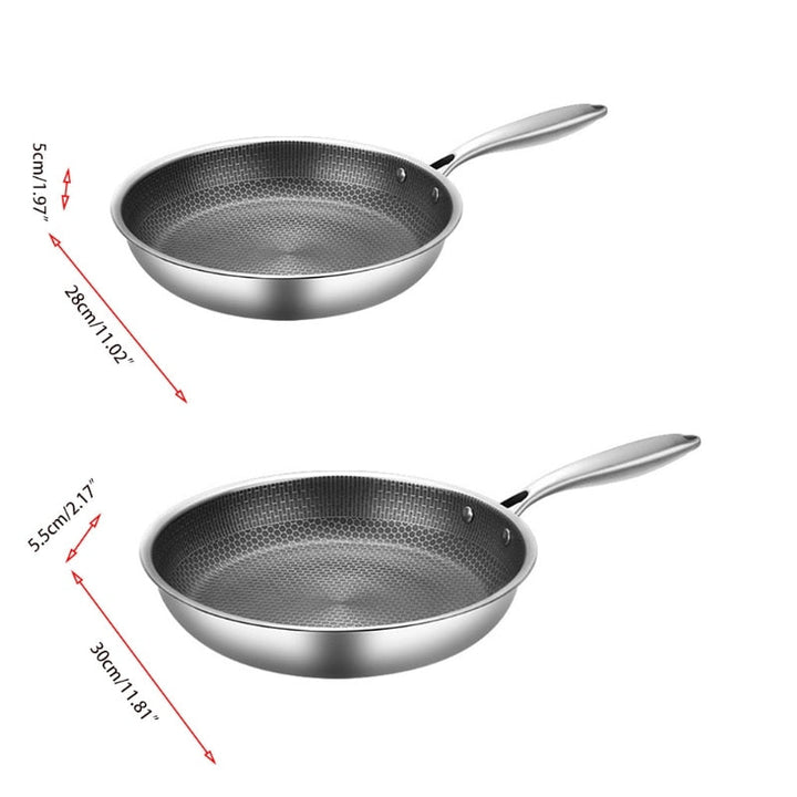 Edelstahl-Bratpfanne | 30 cm Langlebig Kratzfest Antihaft Vielseitig-Luzern Mode