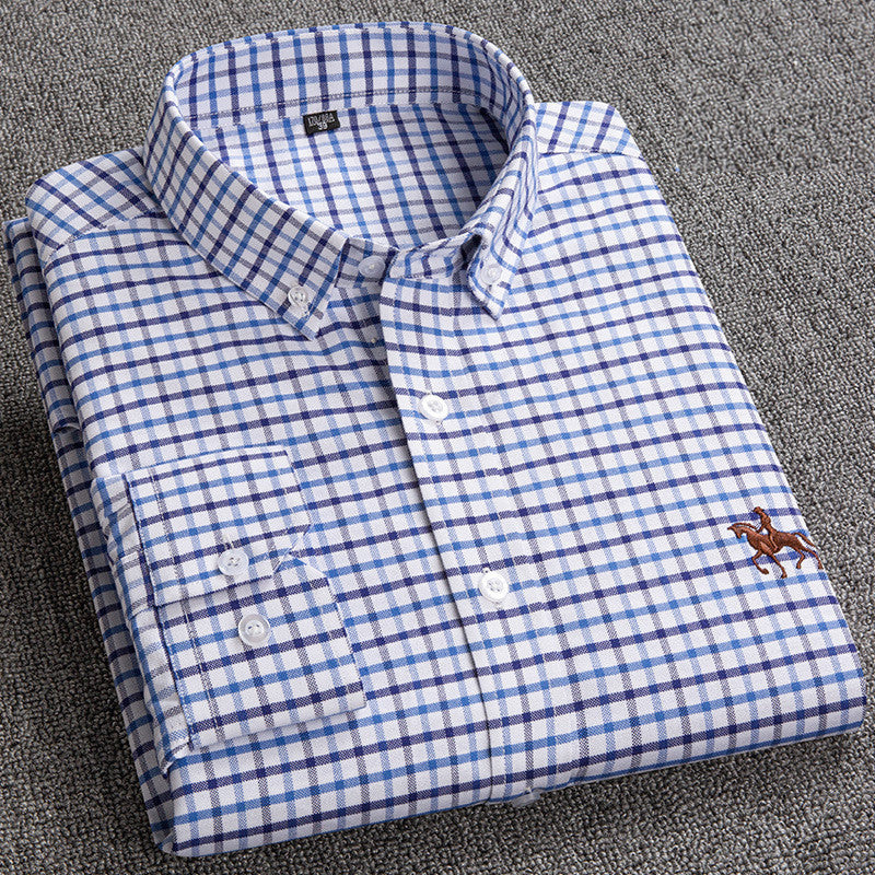 Herren Karohemd mit Button-Down-Kragen für Business-Look-40 / ~M-Kariert Gemischt-Luzern Mode