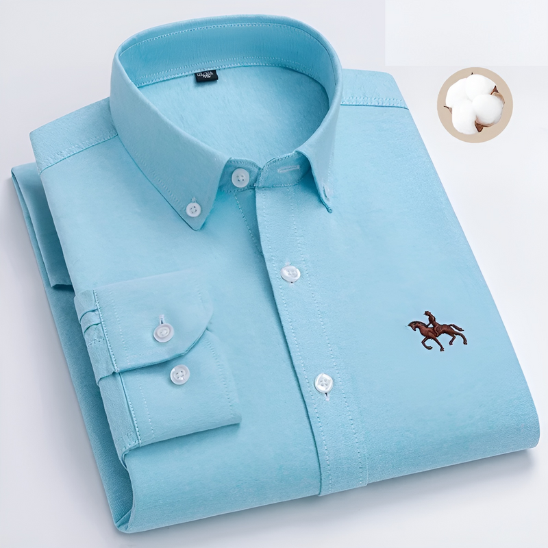 Herren Karohemd mit Button-Down-Kragen für Business-Look-40 / ~M-Türkis-Luzern Mode