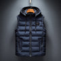 Gepolsterte Herren-Weste | Kapuze | Ärmelos | Reißverschluss | Taschen-Blauw-S-Luzern Mode