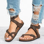 Damen Sandalen | Offen | Riemen | Verstellbar | rutschfest | Nachhaltig-Braun-35-Luzern Mode