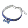 Haustierhalsband | Kette Bling Stilvoll Funkelnd Auffällig Luxus-Blau-S 19.5x2x1cm-Luzern Mode
