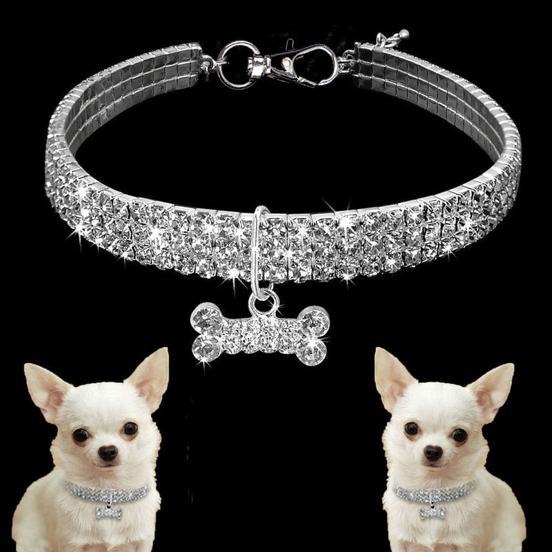 Haustierhalsband | Kette Bling Stilvoll Funkelnd Auffällig Luxus-Luzern Mode