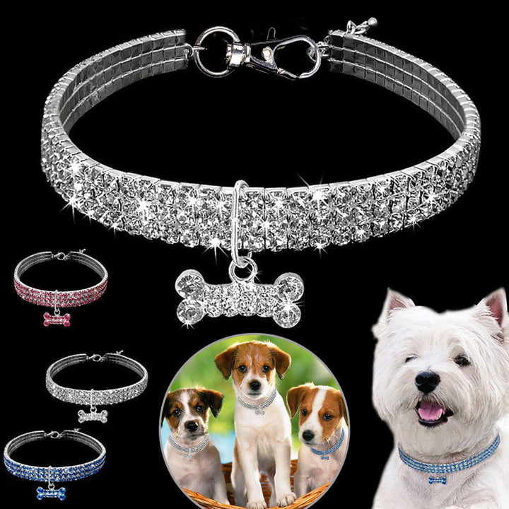 Haustierhalsband | Kette Bling Stilvoll Funkelnd Auffällig Luxus-Luzern Mode