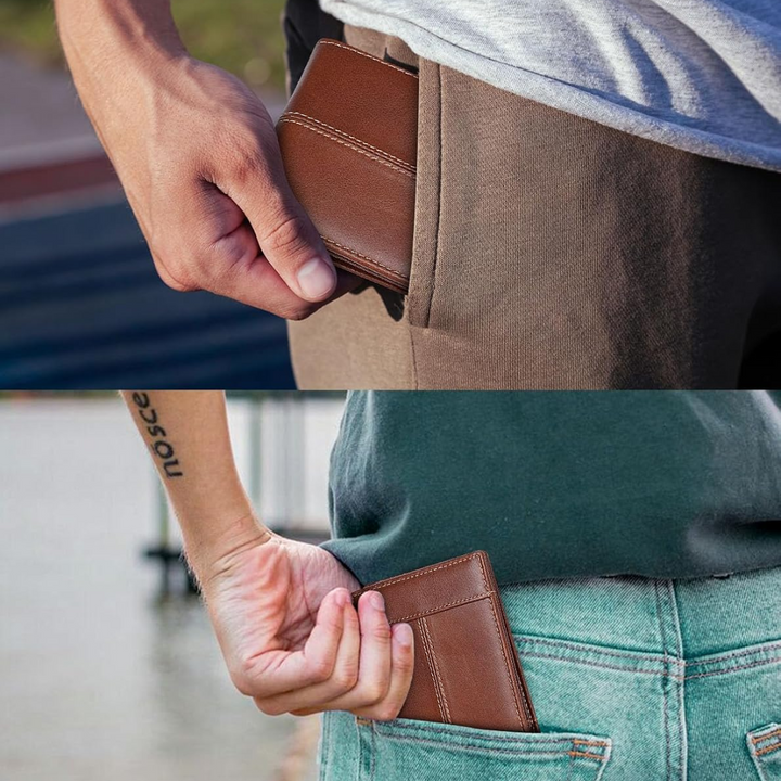 Herren Leder Geldbörse RFID Schutz mit Kartenfächern-Luzern Mode