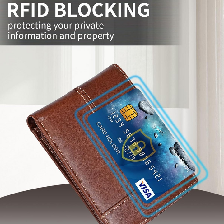 Herren Leder Geldbörse RFID Schutz mit Kartenfächern-Luzern Mode