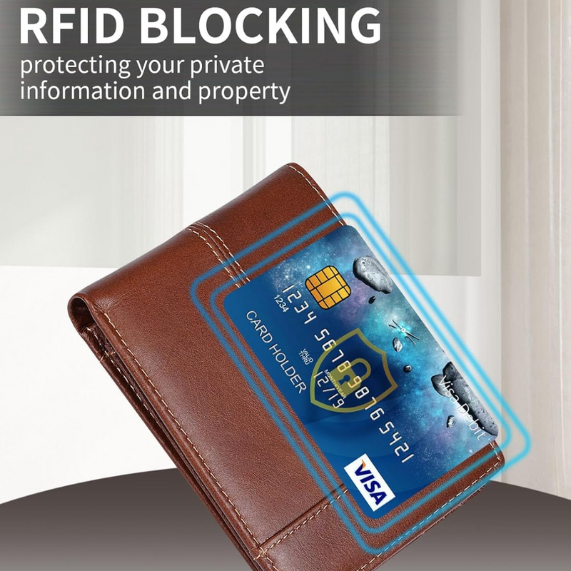 Herren Leder Geldbörse RFID Schutz mit Kartenfächern-Luzern Mode
