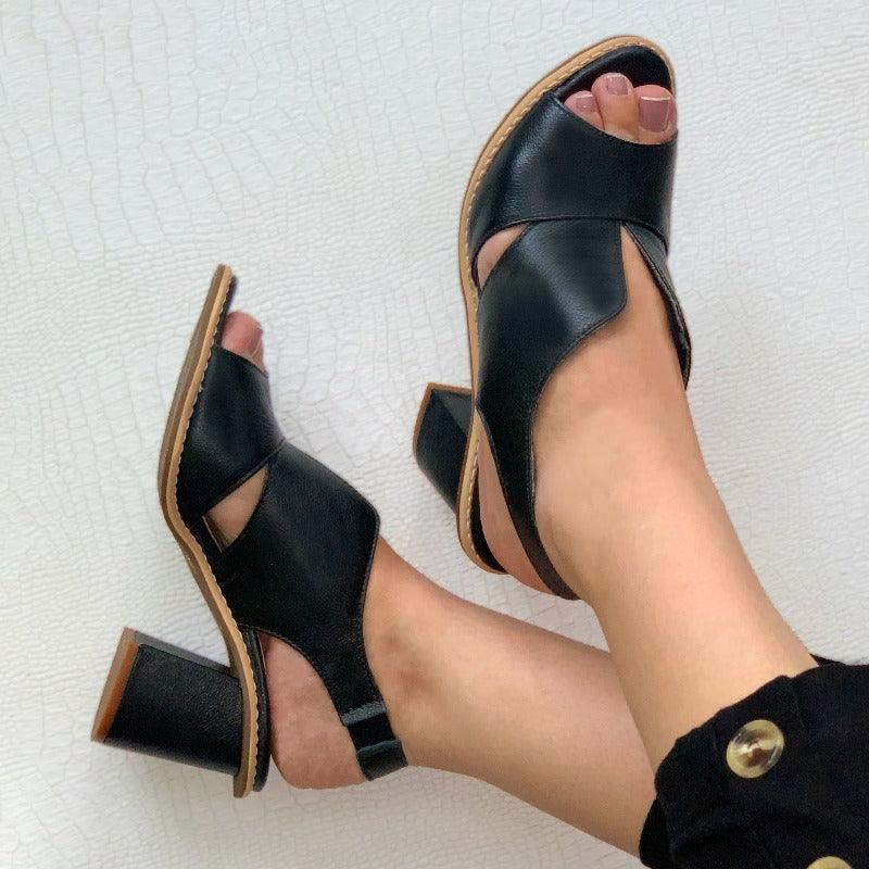 Damen Ledersandalen mit Absatz & Komfortfußbett – Selina