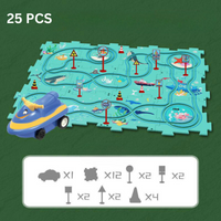 Kinder Rennbahn Puzzle | Problemlösungsfähigkeiten Lernspaß Anpassbarer Spielspaß-25 Teile-Ozean-Luzern Mode