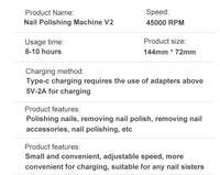 Nagelfeile | Elektrisch Maniküre Wiederaufladbar Kompakt USB Leichtgewicht-Luzern Mode