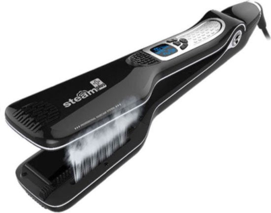 Damp Haarglätter | Befeuchtend | Pflegend | Professionell | Leistungsstark-Schwarz-Luzern Mode