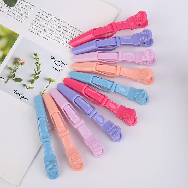 Bunte Haarklammern Set - 12 Stück Friseur Styling Clips-Luzern Mode