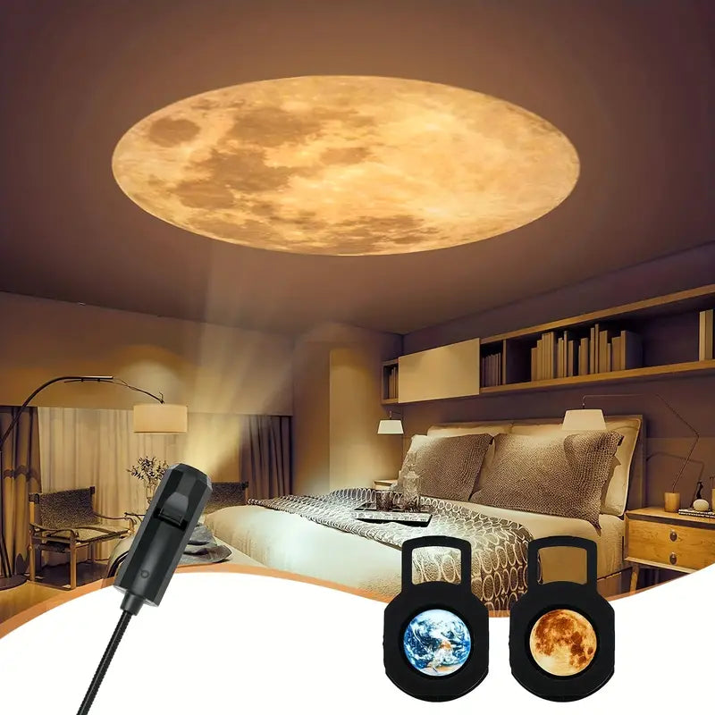 Projektionslampe | Erde Mond LED Langlebig Atmosphärisch USB Dekorativ-Luzern Mode
