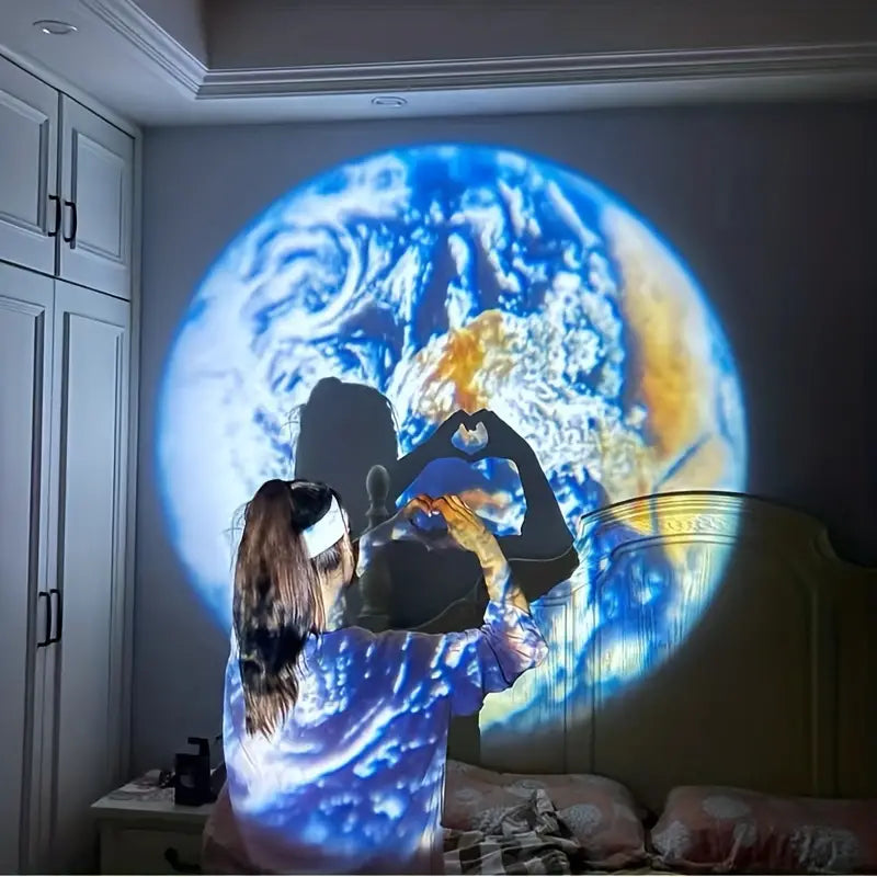 Projektionslampe | Erde Mond LED Langlebig Atmosphärisch USB Dekorativ-Luzern Mode