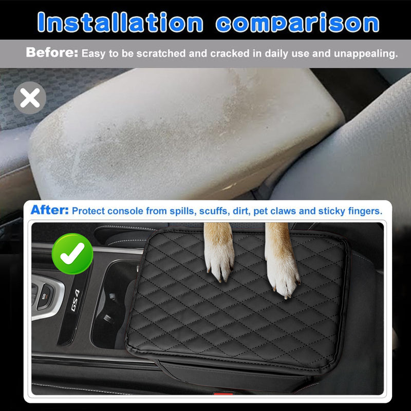 Auto Armlehnenmatte | PU-Leder Langlebig Stilvoll Praktisch Rutschfest-Luzern Mode