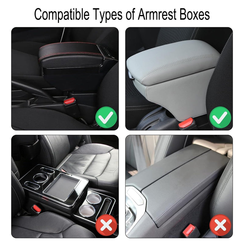 Auto Armlehnenmatte | PU-Leder Langlebig Stilvoll Praktisch Rutschfest-Luzern Mode