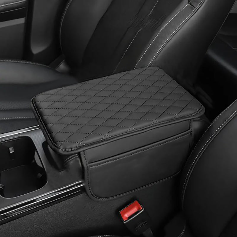 Auto Armlehnenmatte | PU-Leder Langlebig Stilvoll Praktisch Rutschfest-Schwarz-Luzern Mode