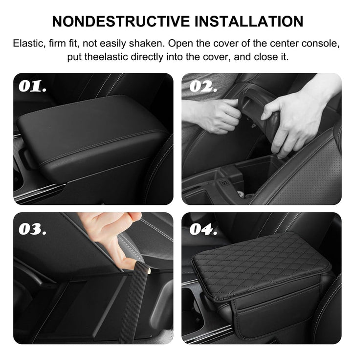 Auto Armlehnenmatte | PU-Leder Langlebig Stilvoll Praktisch Rutschfest-Luzern Mode