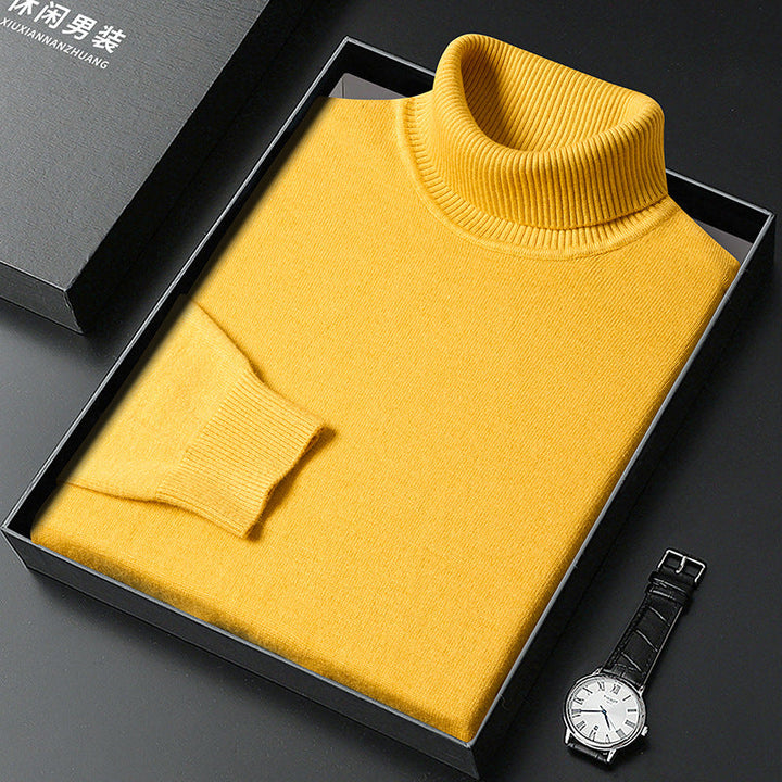 Herren Pullover | Kaschmir-Mix | Einfarbig | Weich | Streifenmuster | Warm-Luzern Mode