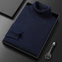 Herren Pullover | Kaschmir-Mix | Einfarbig | Weich | Streifenmuster | Warm-Dunkelblau-XS-Luzern Mode