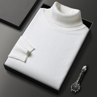 Herren Pullover | Kaschmir-Mix | Einfarbig | Weich | Streifenmuster | Warm-Weiß-XS-Luzern Mode