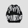Herren Strickpullover mit abstraktem Muster, bequemes Design-Schwarz-XS-Luzern Mode