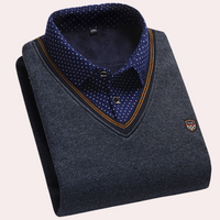 Herren Pullover mit Hemdkragen - Eleganter Strickpullover-Dunkelgrau-M-Luzern Mode