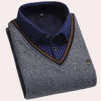 Herren Pullover mit Hemdkragen - Eleganter Strickpullover-Grau-M-Luzern Mode
