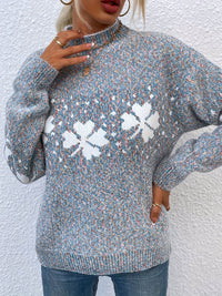 Damen Strickpullover mit Blumenmuster für Herbst/Winter-Luzern Mode