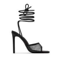 Pumps | Spitzen-Optik | Schnürverschluss | Blockabsatz | Lackleder-Schwarz-35-Luzern Mode