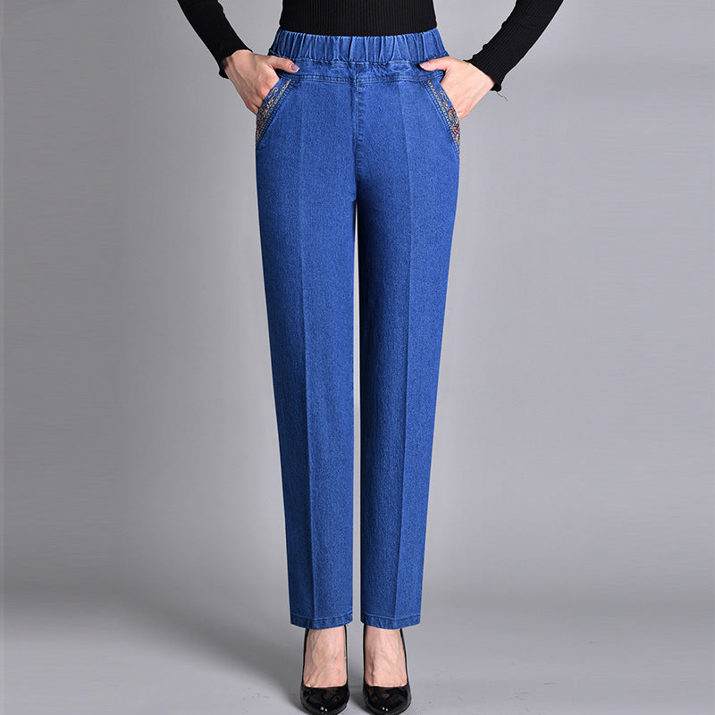 Jeans mit Push-up-Effekt | Warme Innenauskleidung | Slimfit | Stretch-Hellblau (ohne Innenfutter)-XL-Luzern Mode