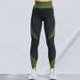 Damen Sport Leggings mit Muster - Bequeme Fitnesshose-Grün-S-Luzern Mode