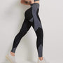 Damen Sport Leggings mit Muster - Bequeme Fitnesshose-Schwarz-S-Luzern Mode