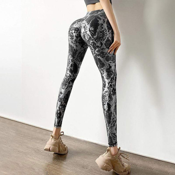 Damen Fitness Leggings mit Hoher Taille und Shaping-Effekt-Schwarz-S-Luzern Mode