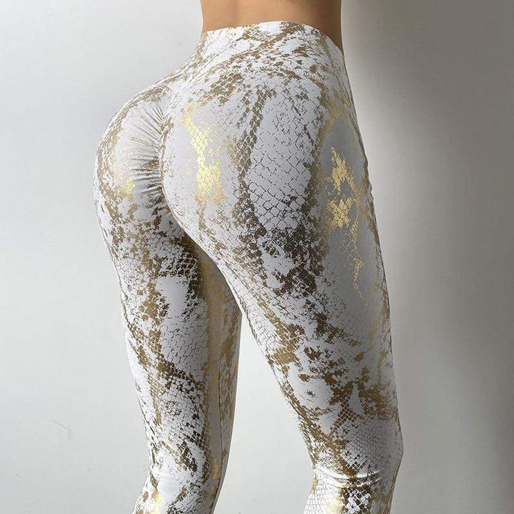 Damen Fitness Leggings mit Hoher Taille und Shaping-Effekt-Weiß-S-Luzern Mode
