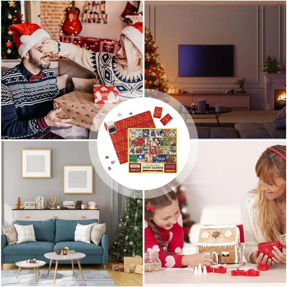 Adventskalender | Weihnachten Puzzle 1000 Teile Einzigartig Gemütlich-Luzern Mode