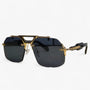 Sonnenbrille | Metal | Oversized | Randlos | Unisex | UV-Schutz-Grau Gold-Luzern Mode