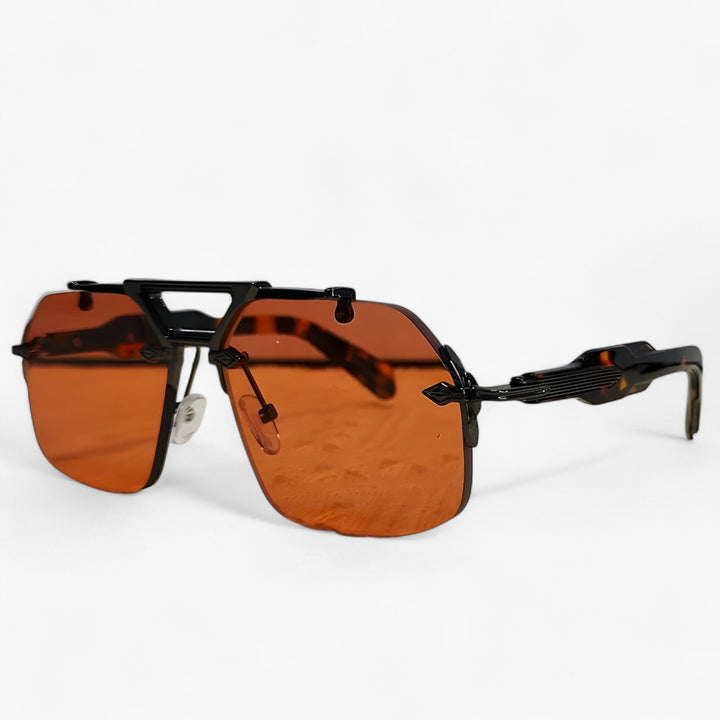 Sonnenbrille | Metal | Oversized | Randlos | Unisex | UV-Schutz-Rot Leopard-Luzern Mode